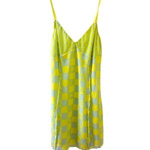 Forever 21 Checked Daisies and Butterfies Spaghetti Strap Dress Medium